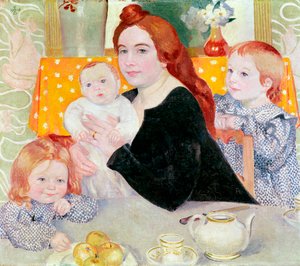 Grand portrait de famille en bleu et jaune, 1902